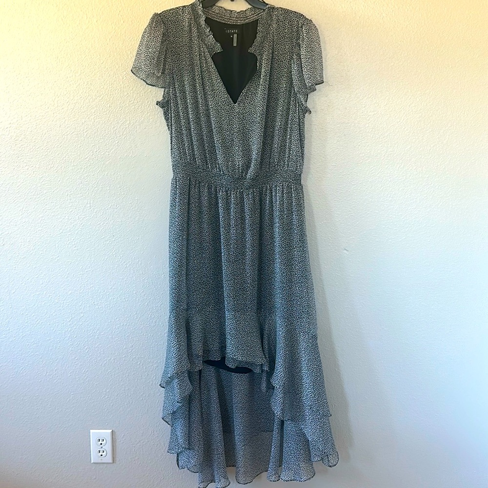 1 State brand black and white patterned dress